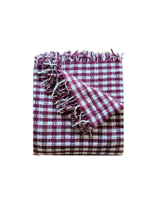 Kotonia Home Pătură Piqué Semi-dublă Cu Franjuri 180x230cm Burgundy