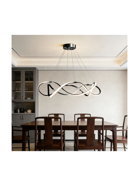 Adjustable Pendant Light Black 55x55cm