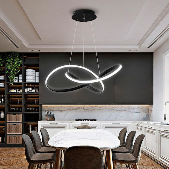 LED Κρεμαστό Φωτιστικό Μαύρο 55x55εκ.