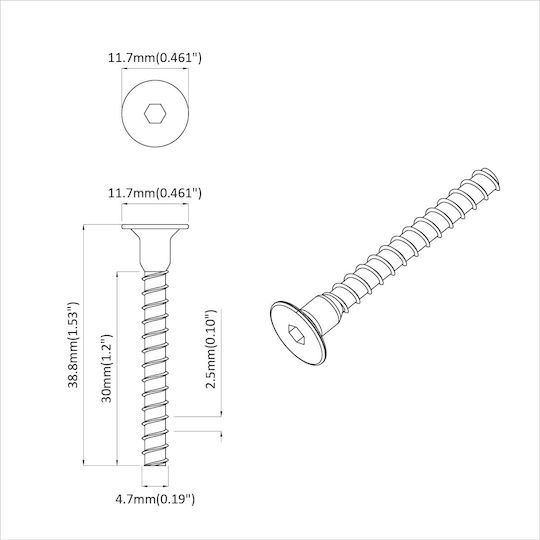 vidaXL Βίδα Εξάγωνη με Μήκος 5mm 5143τμχ