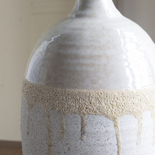 Artekko Διακοσμητικό Βάζο Κεραμικό Glazed Μπεζ Φ18.5xΥ44cm