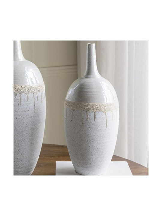Artekko Decorative Vase Glazed Beige 18.5x18.5x44cm