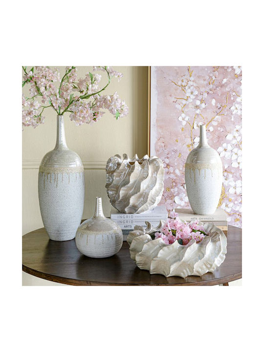 Artekko Διακοσμητικό Βάζο Κεραμικό Glazed Μπεζ Φ21xΥ60cm