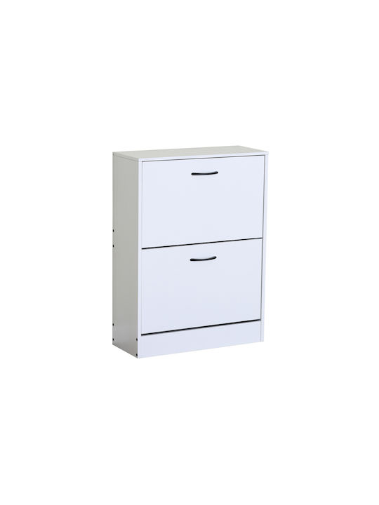Дървена Обувки Zefiros 2 Врати Бял 60x24x81см MDF Меламин