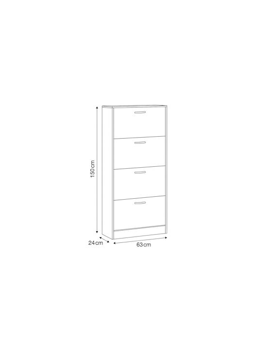 Lemnoasă Suport pentru pantofi L60xW24xH151.2cm