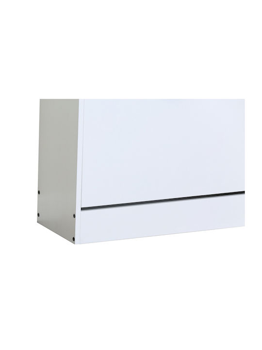 Дървена Обувки Zefiros 2 Врати Бял 60x24x81см MDF Меламин