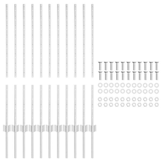 vidaXL Garden Fencing Material 11pcs Silver