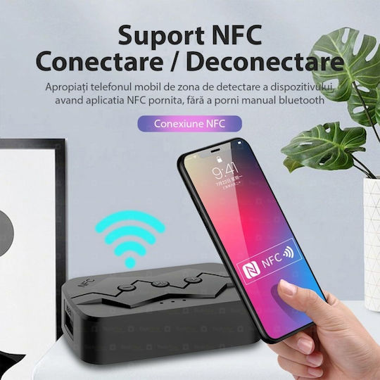 Adaptor Bluetooth M23 Transmițător Receptor Tv Pc Sistem Audio Acasă Jack 3,5 mm Micro Sd Usb Aux Nfc Rca Negru