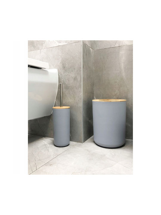 ikonka Plastic Bathroom Accessory Set Gray 6pcs