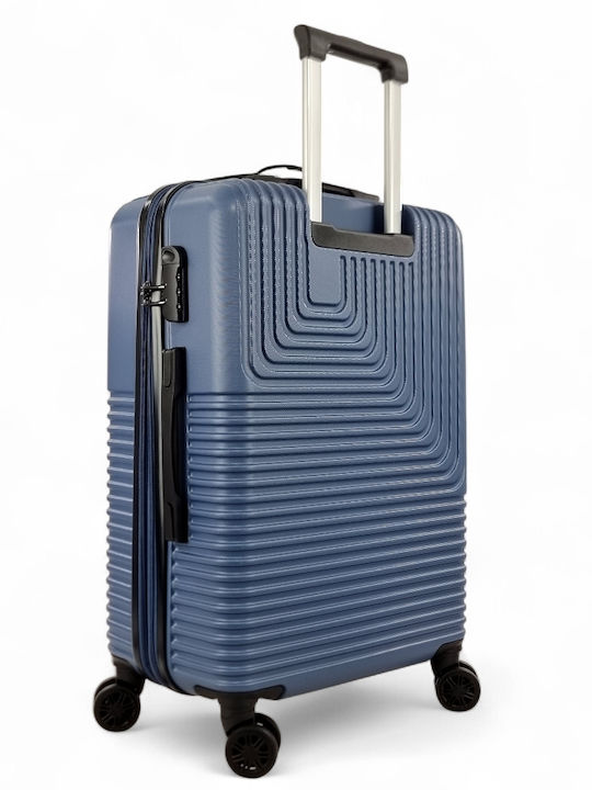 Rain Hard Blue Travel Suitcases with 4 Wheels Set of 3 Pieces