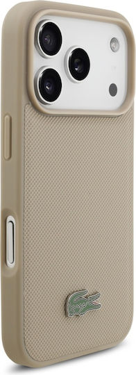 Lacoste Petit Pique Umschlag Rückseite Braun (iPhone 17 Pro)