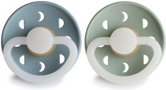 Frigg Moon Phase Πιπίλες Καουτσούκ Νυκτός Stone Blue/Sage για 0-6 μηνών 2τμχ