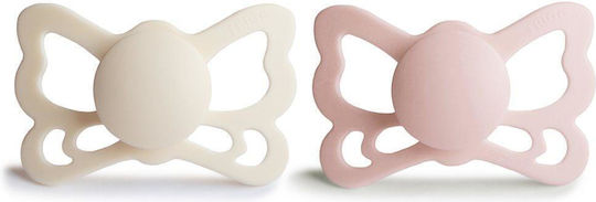Frigg Orthodontic Pacifiers Silicone Cream/Blush for 6-18 months 2pcs