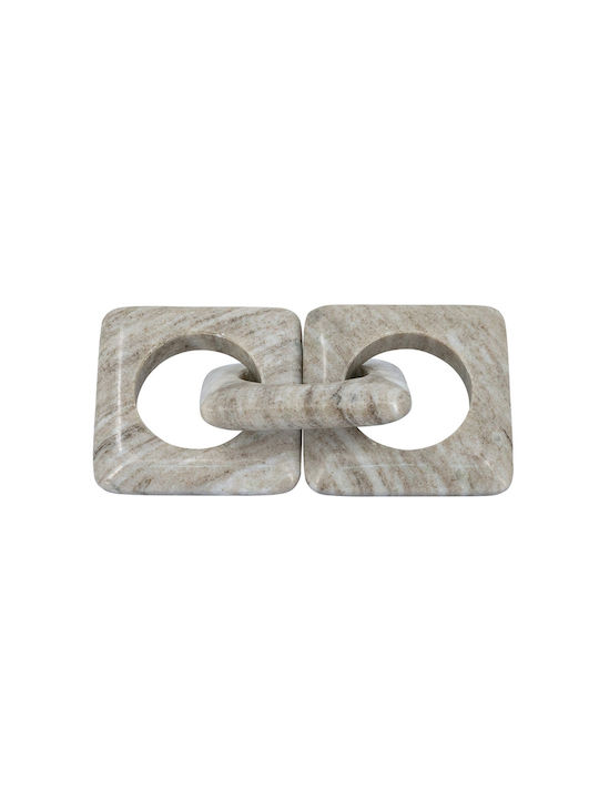 Artekko Marble Gray Marble Decorative Chain 26x10x2.5 Cm