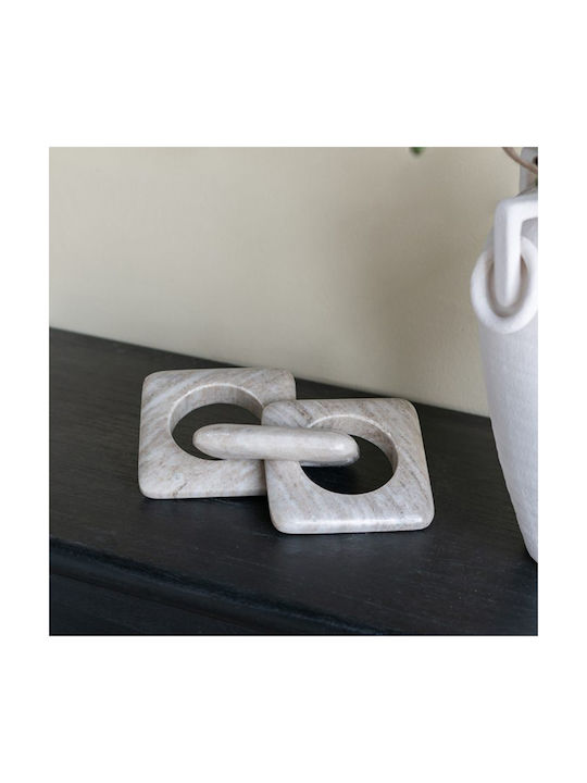 Artekko Marble Gray Marble Decorative Chain 26x10x2.5 Cm