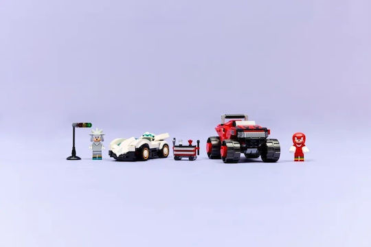 LEGO Sonic The Hedgehog Silver's Car vs Knuckles' Monster Truck for Ages 8+ 378 Pieces
