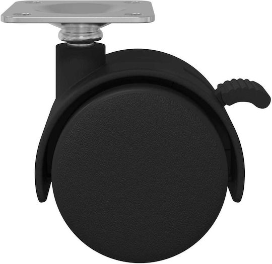 vidaXL Furniture Wheel made of Polypropylene with Wheels Black Velvet-Black Metal 3.95x3.95x3.78cm 2pcs