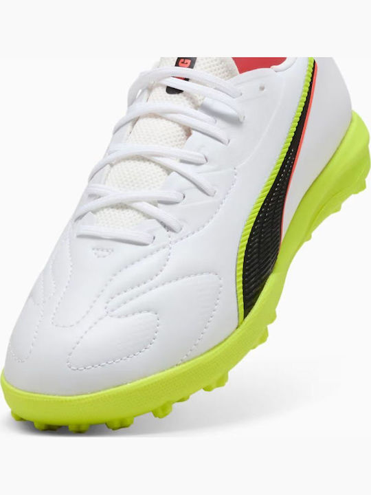 King 20 Match Jr TT Kids Soccer Cleats & Shoes with Turf White