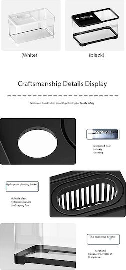 Aquarium for Fish Capacity 10.5L with Lighting 30x19x18.5cm