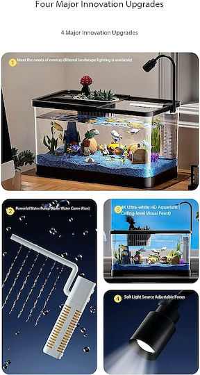 Aquarium Fish Tank Capacity 10.5lt Includes Filter 30x18.5cm