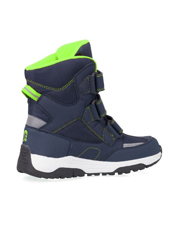 Kids Snow Boots with Velcro Navy Blue