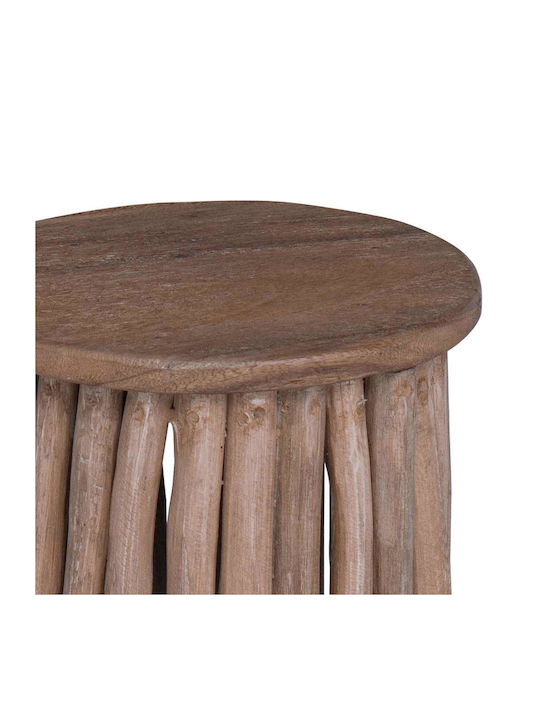 vidaXL Round Side Table Made of Solid Wood Natural 30x30x45 cm