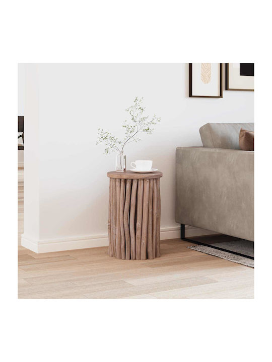 vidaXL Round Side Table Made of Solid Wood Natural 30x30x45 cm