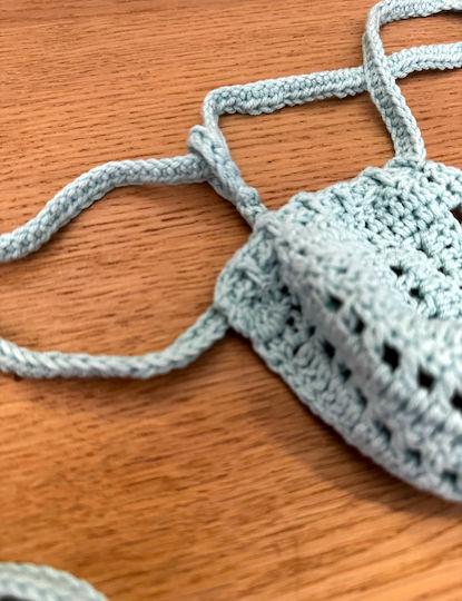 Men And Underwear Plexis Wear Crochet Ανδρικό Sexy String Γαλάζιο