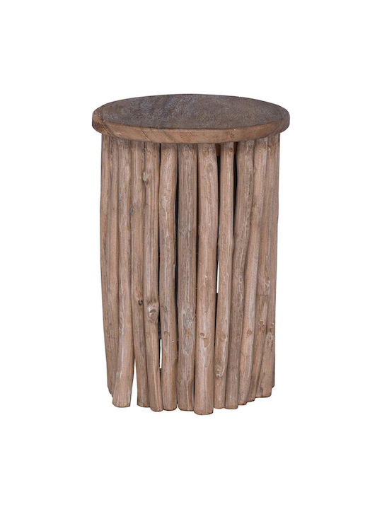 vidaXL Round Side Table Made of Solid Wood Natural 30x30x45 cm