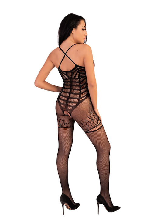 Livia Corsetti Hamalena Sexy Bodystockings with Open Crotch Black