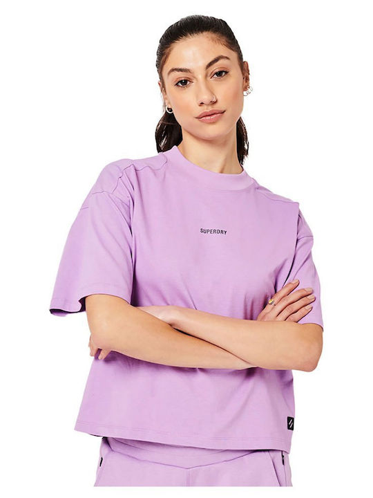 D1 Code Tech Os Boxy Tshirt Γυναικείο Αθλητικό Oversized T-shirt Λιλά