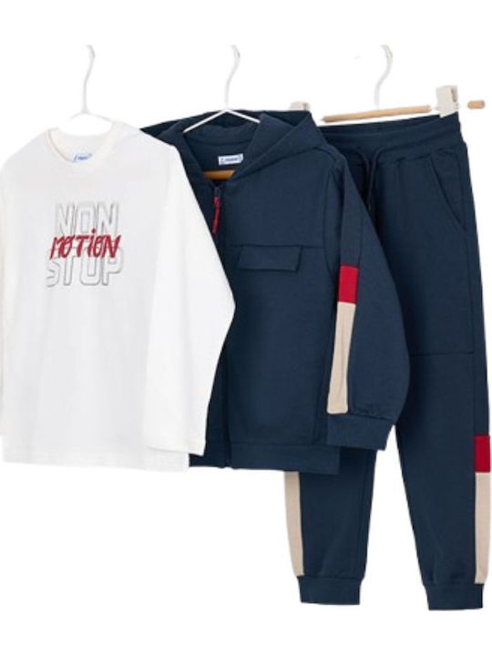 Kids Sweatpants Set With Jacket With Top Blue 3 Pieces Non Stop