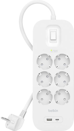 Belkin Захранваща лента Безопасност 6 Позиции с Кабел 2м
