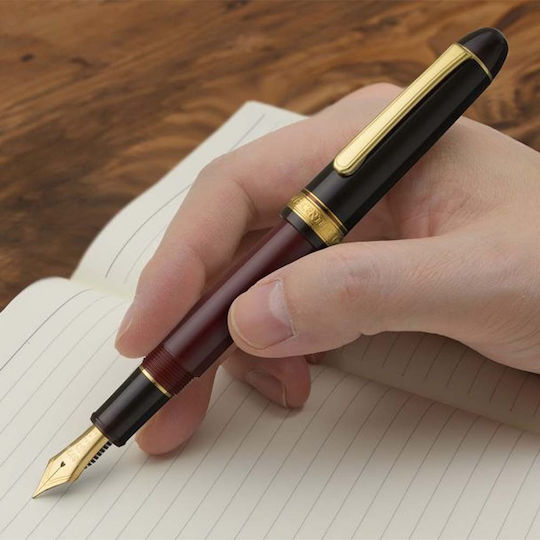 Platinum Refill Nib Fountain Pen Fine Brown with 2 Replacement Nibs