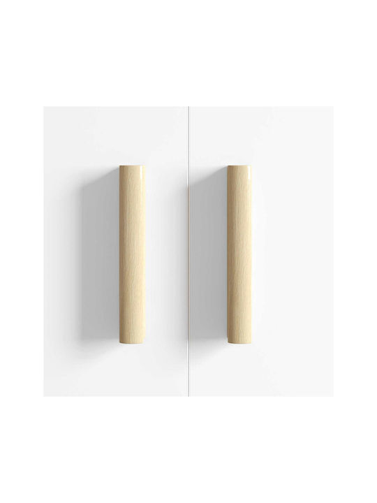 vidaXL Antique Handle Furniture made of Wooden Natural Wood Color 130mm (Center Distance 25mm) 864698 2pcs