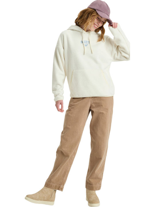 Cool Calling Winterlich Damen Bluse Langärmelig mit Kapuze Ecru
