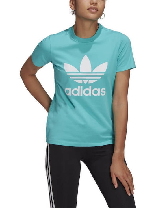 Adicolor Classics Trefoil Дамско Аθληчно T-shirt На Райета Полу Минт Rush
