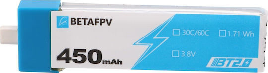 BetaFPV Li-Po Batterie 3,8V 450mAh 30C 1S BT2.0 für Drohne