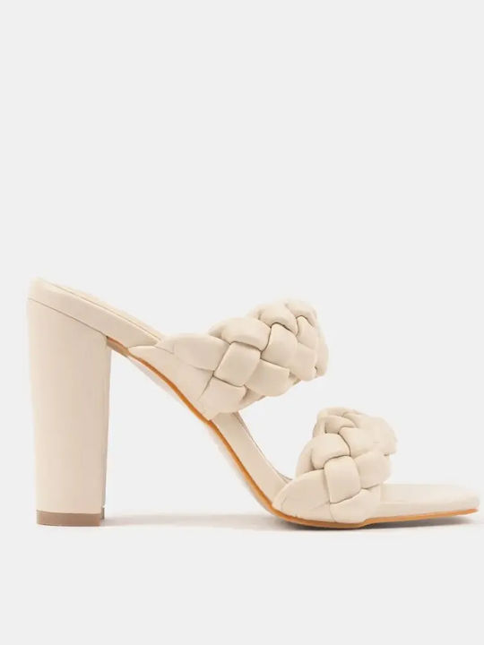 Women's Mule Heel Beige Size 37 Beige