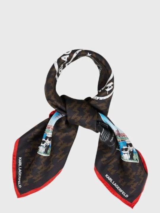 Karl Lagerfeld Women's Silk Scarf Brown
