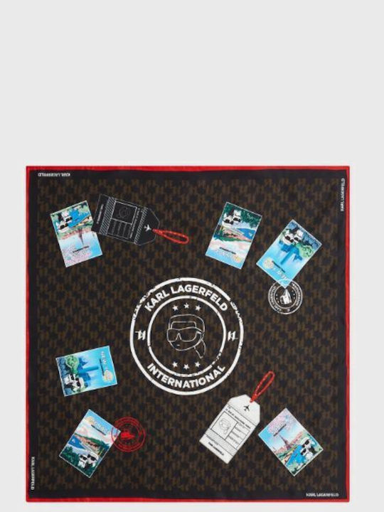 Karl Lagerfeld Women's Silk Scarf Brown