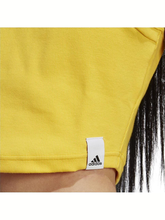 Γυναικείο Αθλητικό Crop Top Αμάνικο Κίτρινο