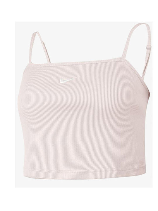 Sportswear Women's Athletic Crop Top with Straps Atmosphere White