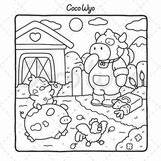 Coco Wyo Little Cuddles Colouring Book Adults Teens Featuring Cute Animal Friends Relaxation