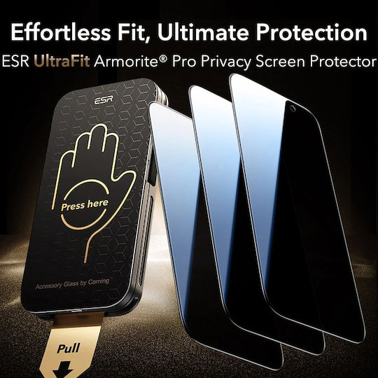 ESR Privatsphäre Gehärtetes Glas 3Stück Schwarz (iPhone 17 Pro Max / iPhone 17 Pro / iPhone 16 Pro Max)