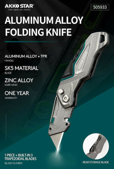 Akko Star Sk5 Cuțit Profesional – Foarfecă Pliabilă Din Aluminiu Cu Lame De Schimb