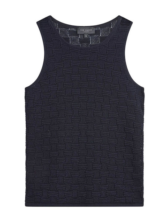 Yuna Touch Of Silk Women's Summer Blouse Sleeveless Dark Blue