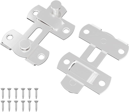 Μεταλλικός Κλειδαριάς Πόρτας 2 Pcs Ασημί 70 X 8 Mm Ατσάλι 864752 Ασήμι