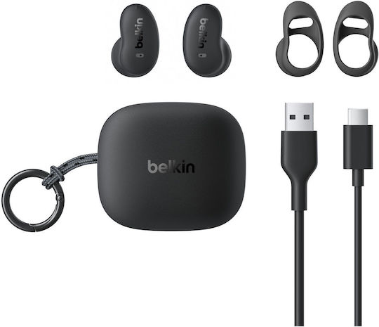 Belkin SoundForm Anywhere Earbud Bluetooth Handsfree Earphones with Sweat Resistance and Charging Case Black