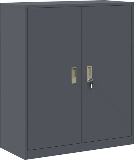 Metal Office Cabinet Anthracite 90x40x105cm